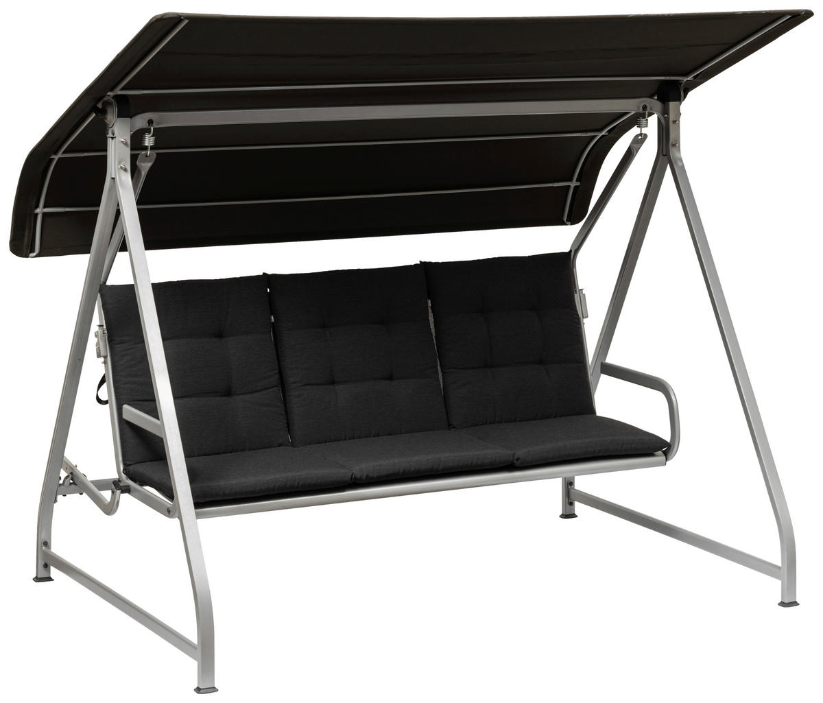 HOLLYWOODSCHAUKEL 169/189/228 cm Schwarz, Silberfarben  - Silberfarben/Schwarz, Basics, Textil/Metall (169/189/228cm) - Kettler