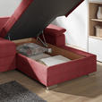 ECKSOFA in Flachgewebe Rot  - Chromfarben/Rot, KONVENTIONELL, Textil/Metall (285/176cm) - Novel