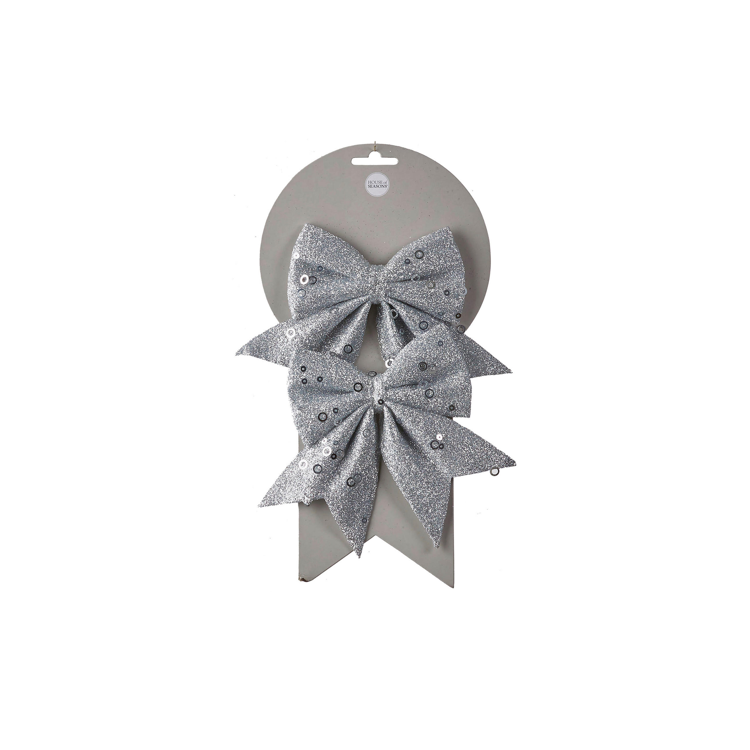 VISEĆA DEKORACIJA - srebrna, Osnovno, plastika (13/12cm) - X-Mas