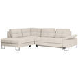 ECKSOFA inkl.Funktionen Beige Flachgewebe  - Beige, Design, Textil/Metall (229/296cm) - Novel