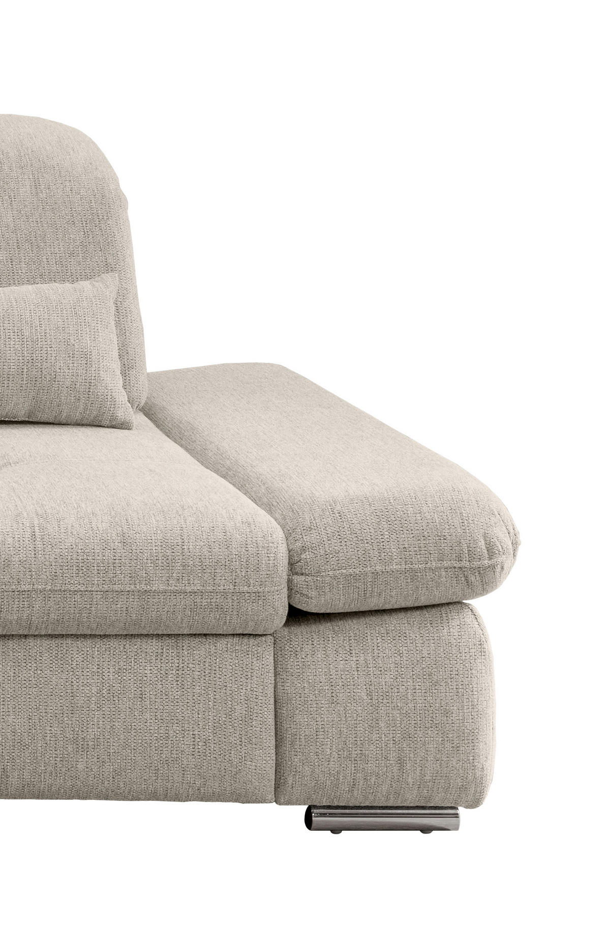 ECKSOFA in Chenille Beige  - Chromfarben/Beige, Design, Textil/Metall (254/280cm) - Livetastic