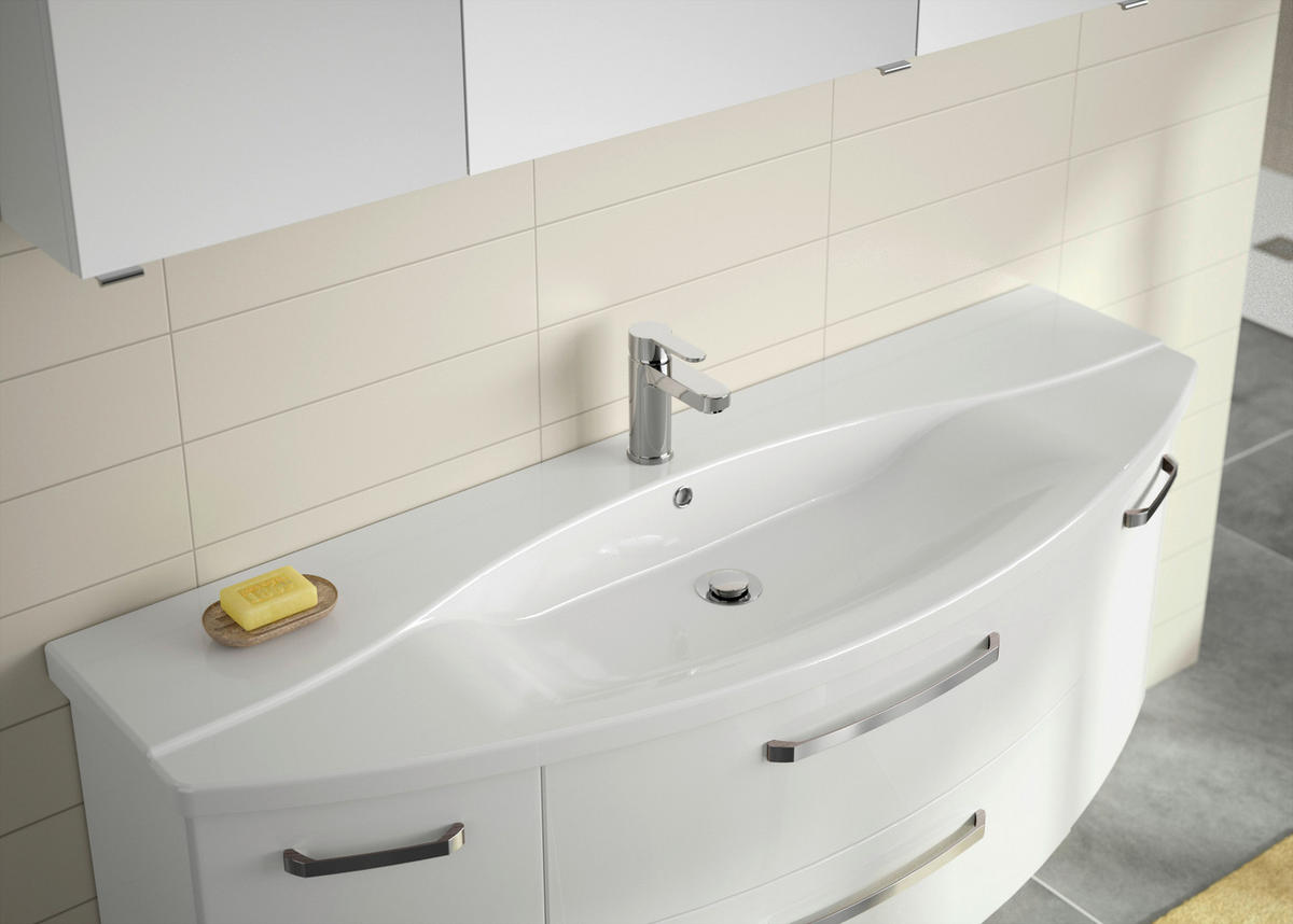 WASCHBECKEN 120,5/4,5/48 cm  - Weiß, Basics, Keramik (120,5/4,5/48cm) - Sadena