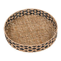 DEKORATIONSBRICKA     - svart/naturfärgad, Basics, naturmaterial (38/7/38cm)