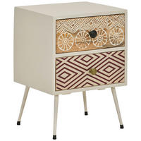 NACHTSCHRANK 40/55/35 cm Mangoholz vollmassiv  - Goldfarben/Schwarz, LIFESTYLE, Holz/Metall (40/55/35cm) - Landscape