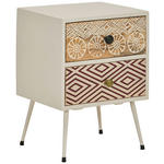 NACHTSCHRANK 40/55/35 cm Mangoholz vollmassiv  - Goldfarben/Schwarz, LIFESTYLE, Holz/Metall (40/55/35cm) - Landscape