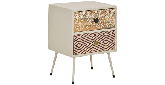 NACHTSCHRANK 40/55/35 cm Mangoholz vollmassiv  - Goldfarben/Schwarz, LIFESTYLE, Holz/Metall (40/55/35cm) - Landscape