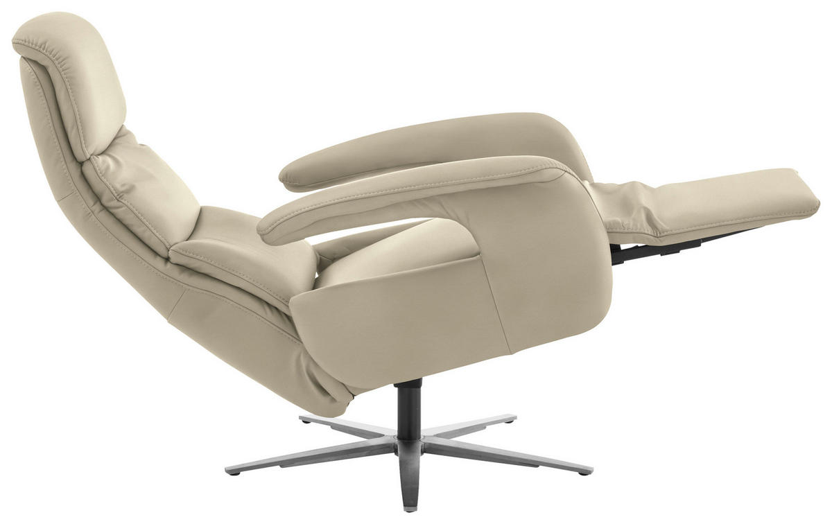 RELAXSESSEL in Leder Naturfarben  - Edelstahlfarben/Naturfarben, Design, Leder/Metall (76/119/86cm) - Dieter Knoll