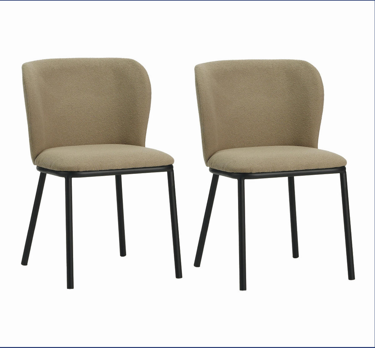 STUHL-SET 2 Stück  Webstoff  - Taupe/Schwarz, MODERN, Textil/Metall (52/80/44cm) - MID.YOU