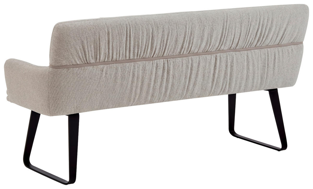 SITZBANK 180/86/68 cm Mikrofaser Naturfarben  - Schwarz/Naturfarben, Design, Textil/Metall (180/86/68cm) - Valdera