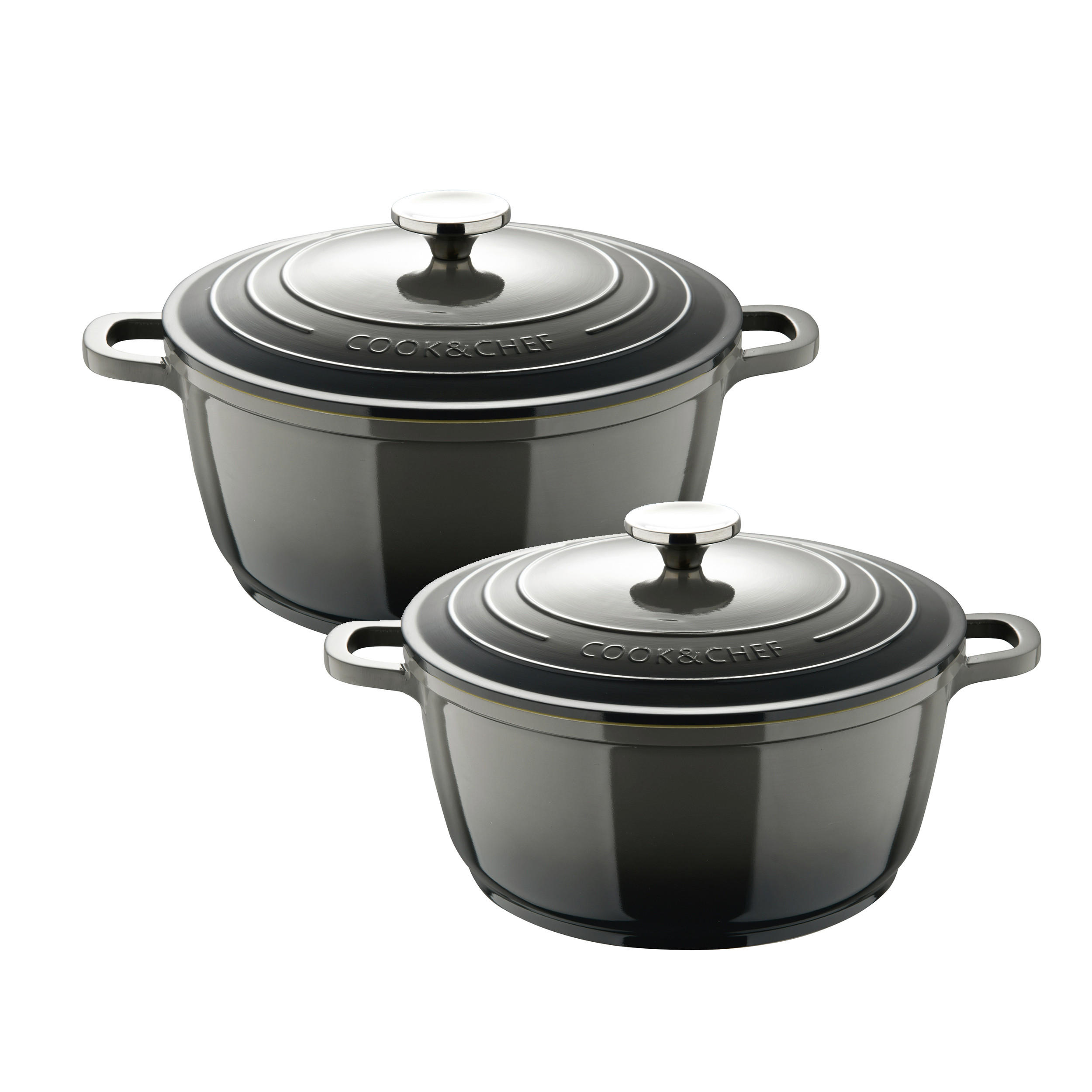 KOCHTOPFSET EXCALIBUR 2-teilig  - Grau, Basics, Metall - BERGNER