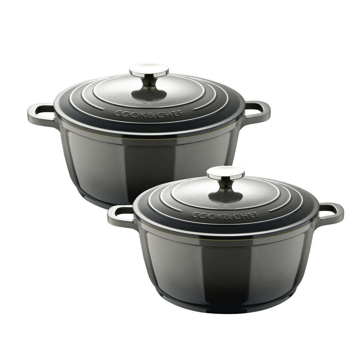 KOCHTOPFSET EXCALIBUR 2-teilig  - Grau, Basics, Metall - BERGNER