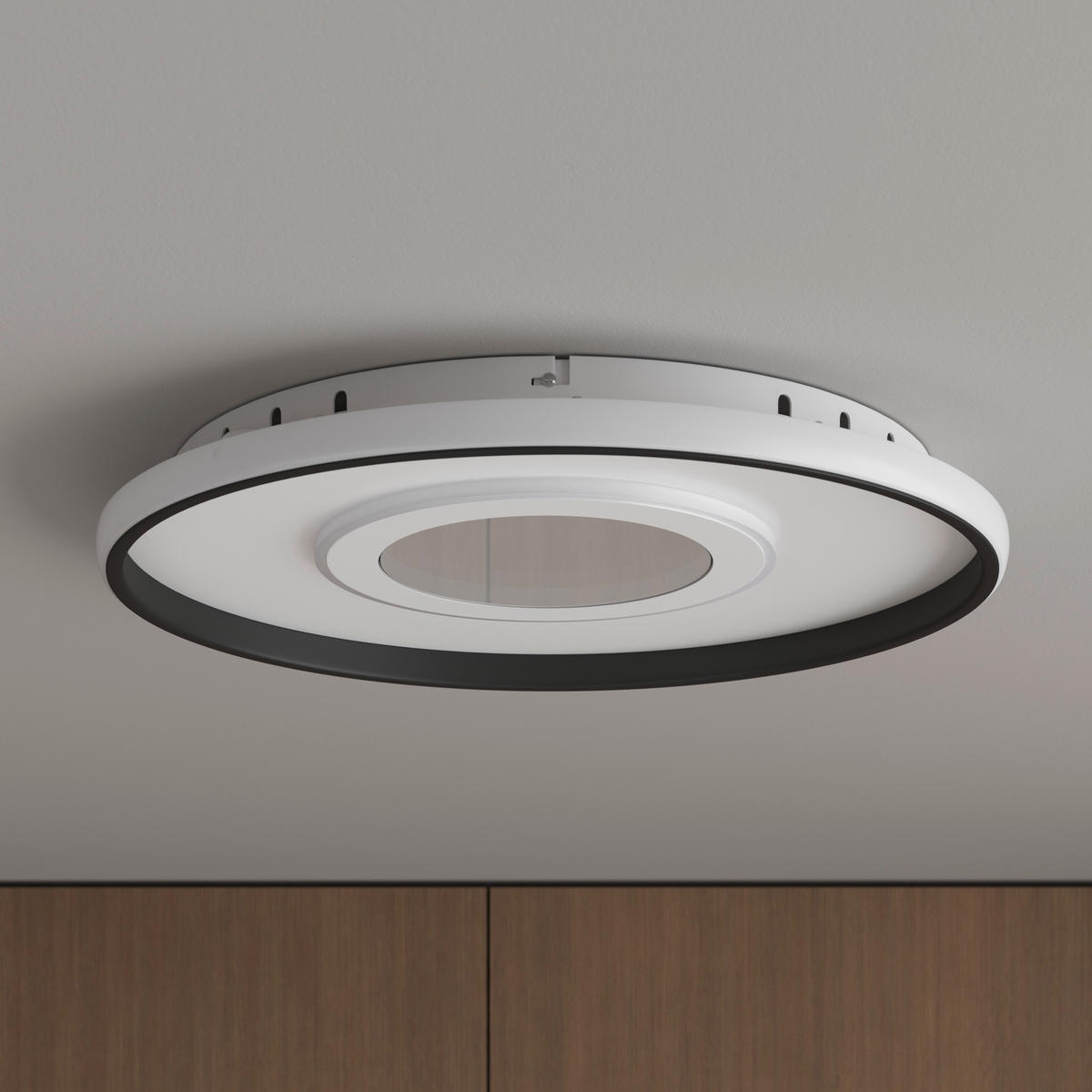 LED-DECKENLEUCHTE 50/5,5 cm   - Schwarz/Weiß, Trend, Kunststoff/Metall (50/5,5cm) - Novel
