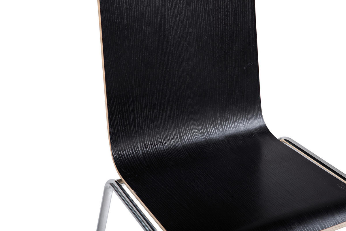 BESUCHERSTUHL Schwarz, Chromfarben  - Chromfarben/Schwarz, Basics, Holz/Metall (37/87/50cm) - Carryhome