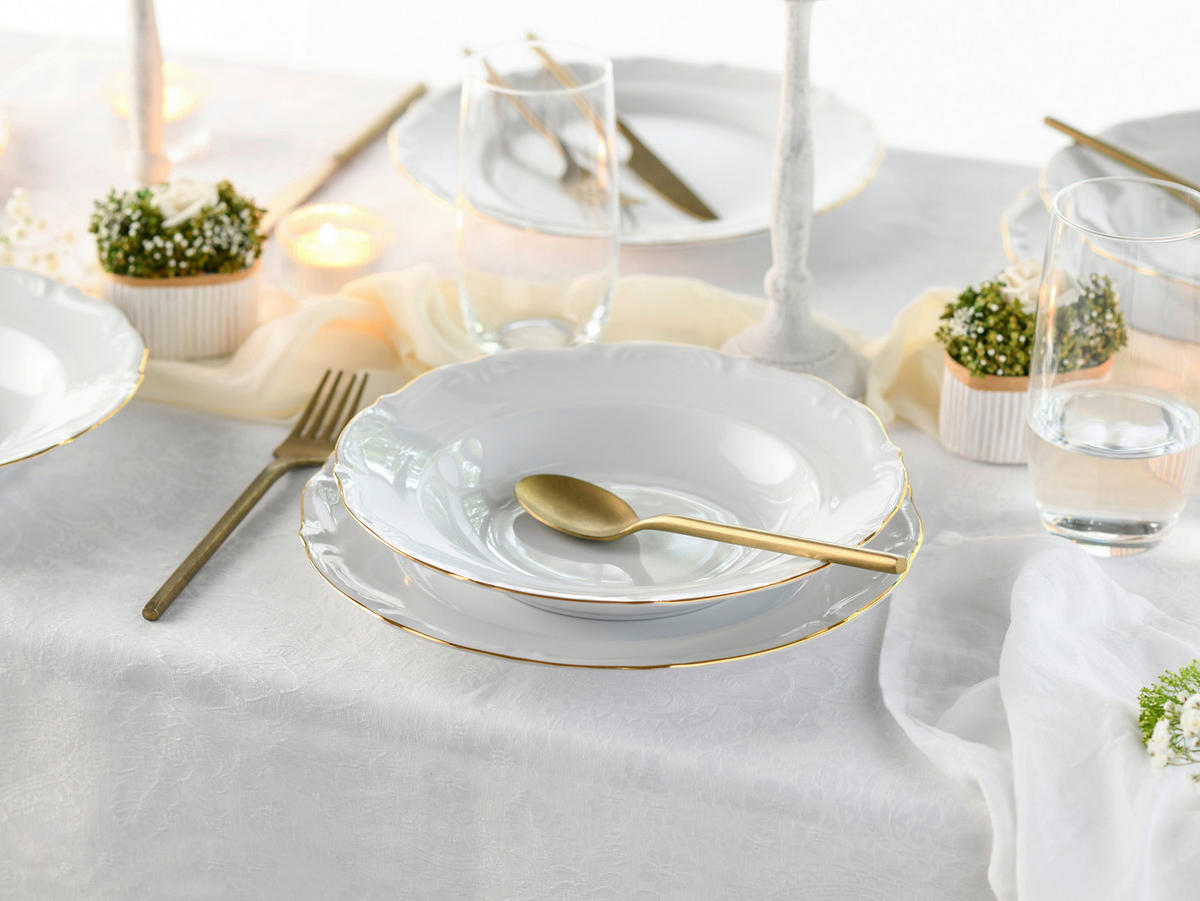 TAFELSERVICE Maria Theresia Gold 12-teilig  - Goldfarben/Weiß, Basics, Keramik (27/22,5/27,5cm) - Creatable