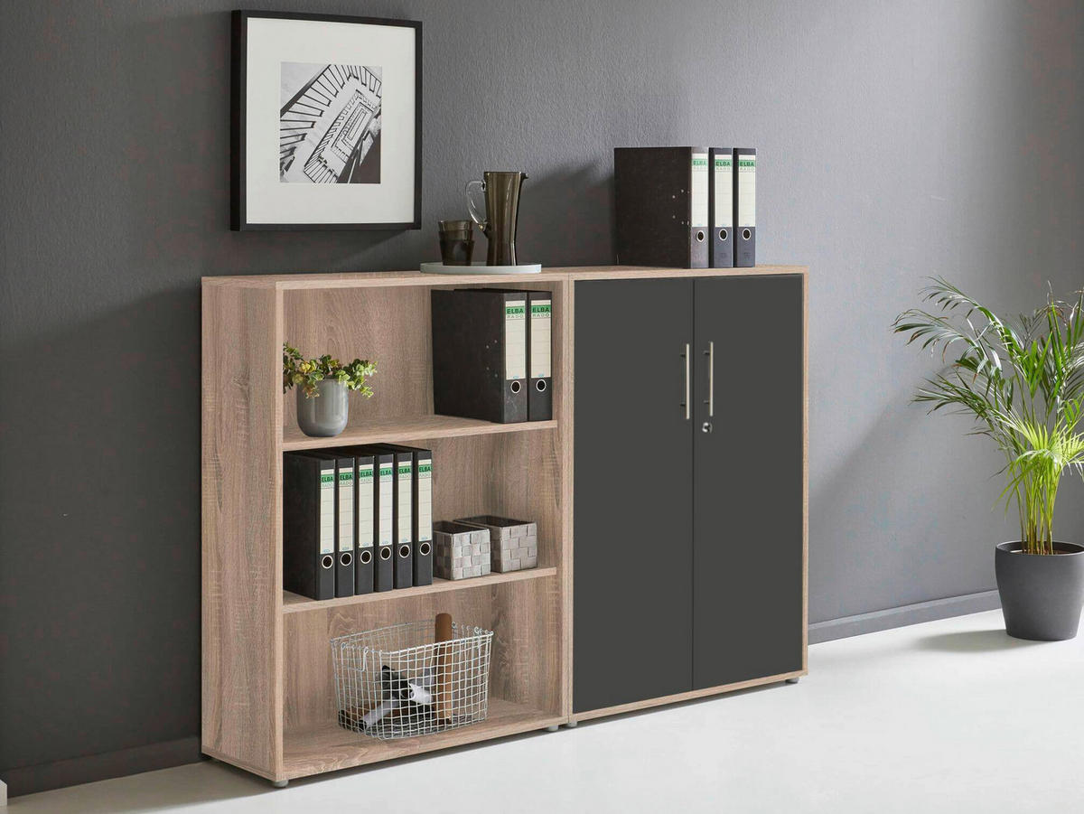 AKTENSCHRANK 168,8/113,6/33 cm  - Anthrazit/Sonoma Eiche, MODERN, Holzwerkstoff (168,8/113,6/33cm) - MID.YOU