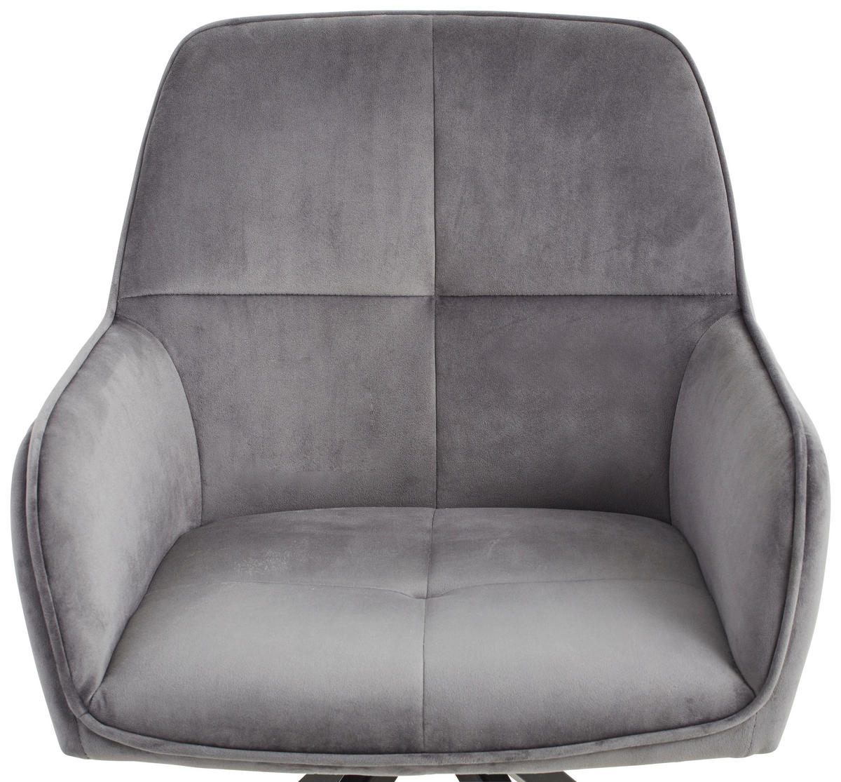 ARMLEHNSTUHL  in Eisen Samt  - Schwarz/Grau, MODERN, Holz/Textil (57/83,5/60cm) - Livetastic