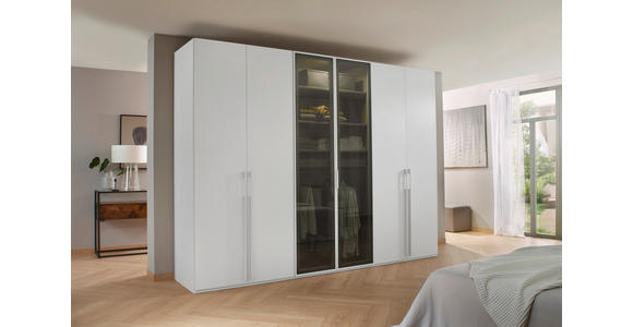 DREHTÜRENSCHRANK 301/235/60 cm 6-türig Grau, Weiß - Weiß/Grau, Trend, Glas/Holzwerkstoff (301/235/60cm) - Novel
