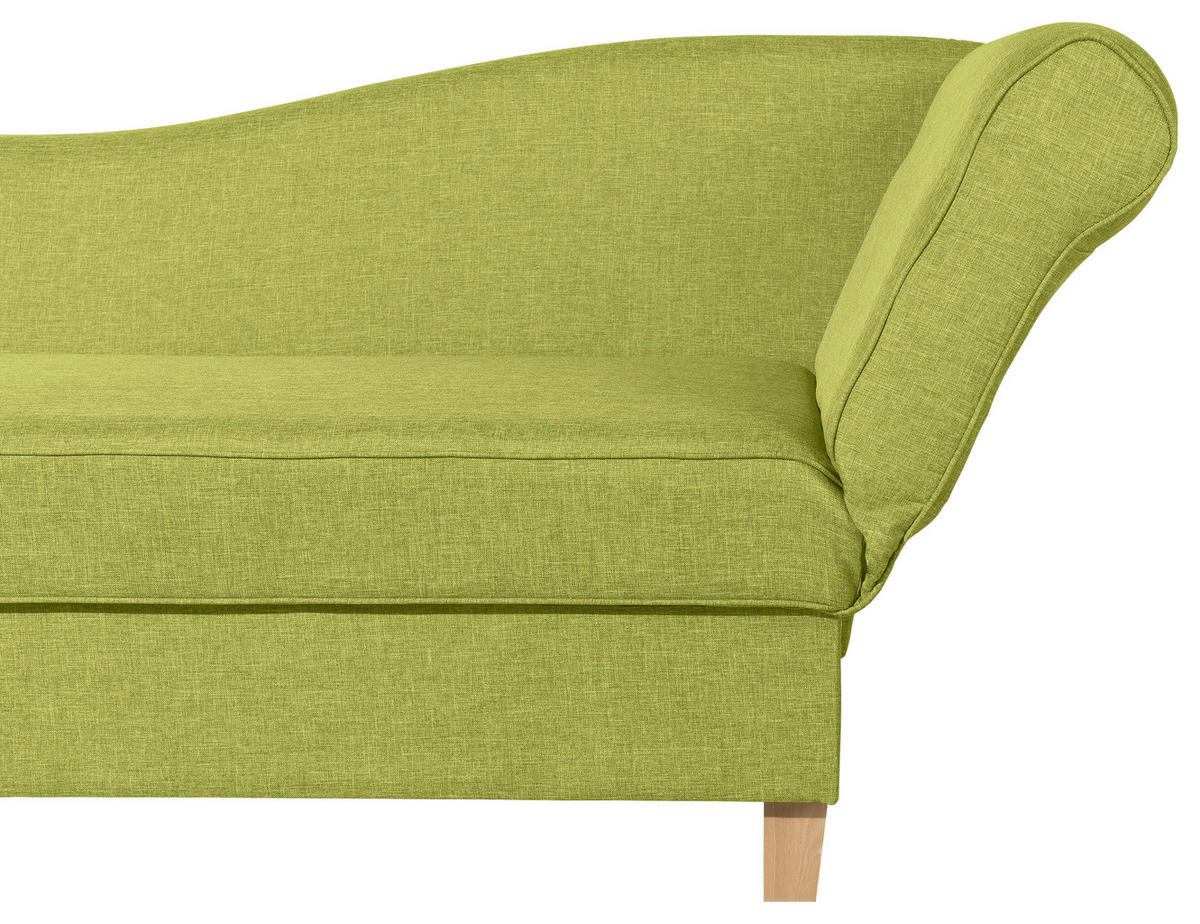 RÉCAMIERE in Flachgewebe Hellgrün  - Buchefarben/Hellgrün, Design, Holz/Textil (190/88/82cm) - Max Winzer