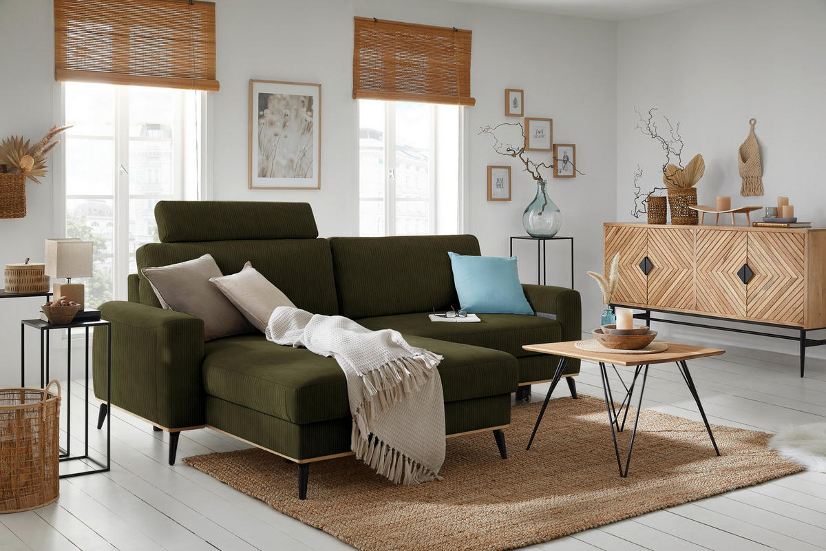 KOPFSTÜTZE Chenille, Cord  - Dunkelgrün, Konventionell, Textil (84/21/21cm) - MID.YOU