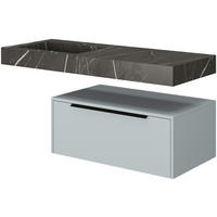 WASCHTISCHKOMBI 120 cm  - Schwarz/Grau, Design, Holzwerkstoff/Stein (120cm) - Voleo