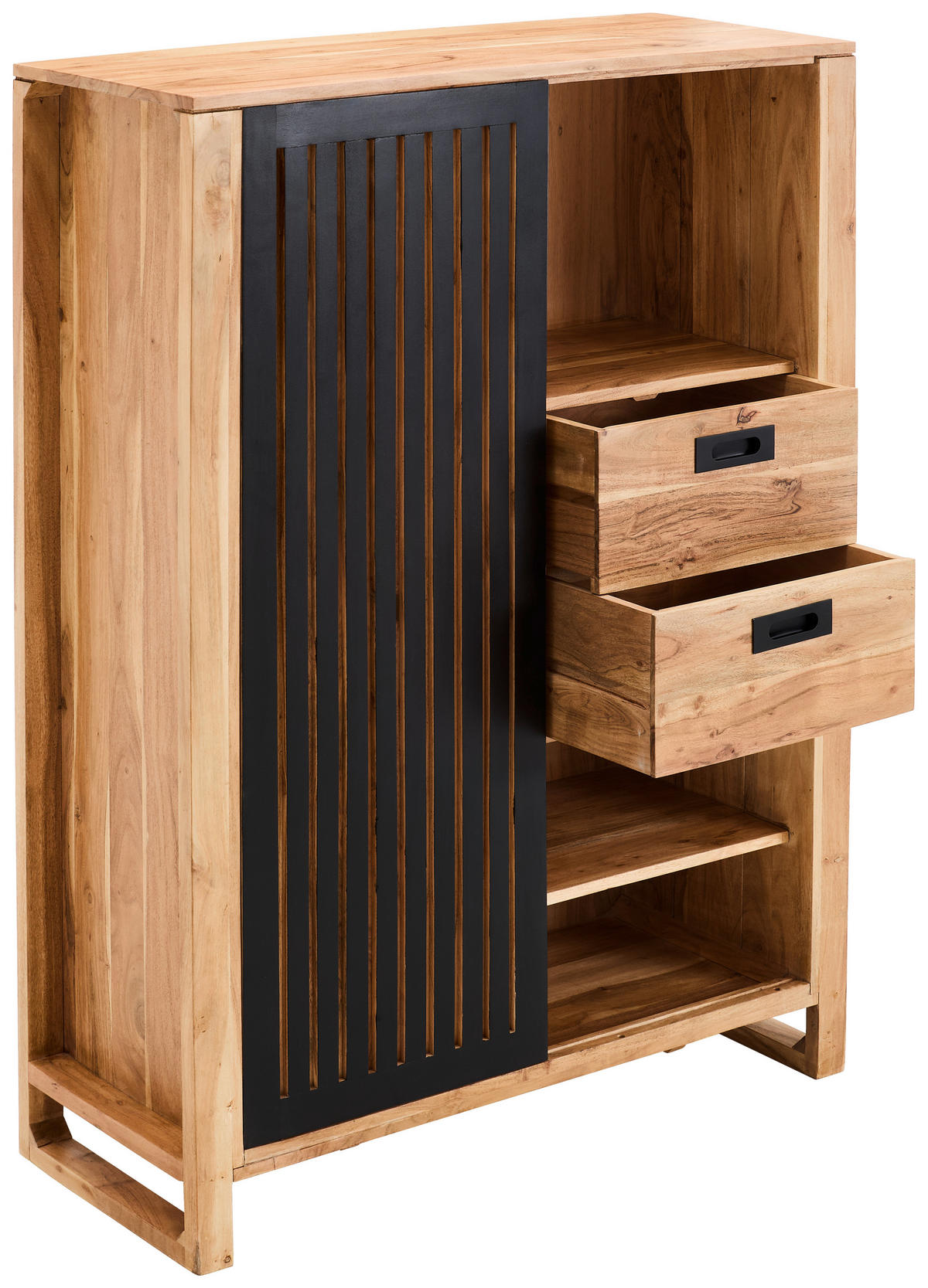 KOMMODE  in 100/135/40 cm  - Schwarz/Naturfarben, KONVENTIONELL, Holz/Metall (100/135/40cm) - Livetastic