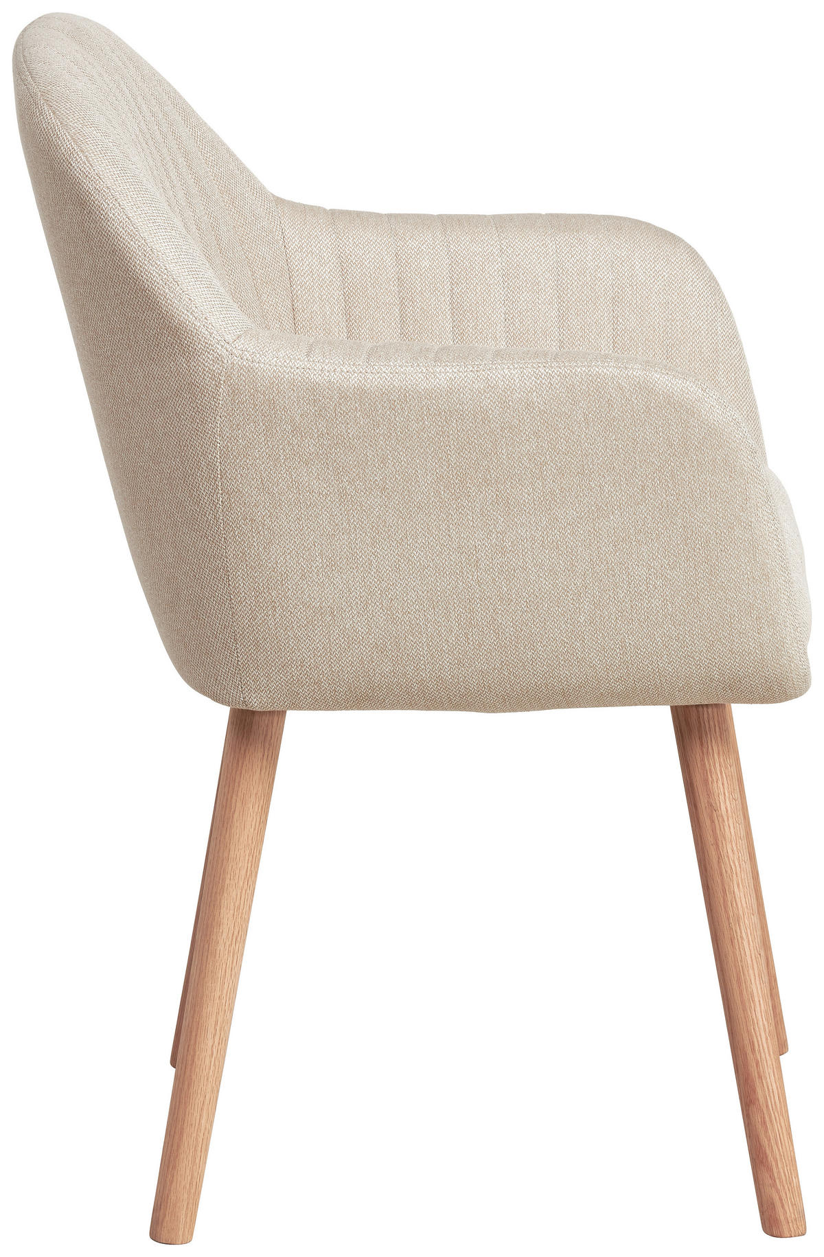 ARMLEHNSTUHL Leinenoptik  - Beige/Naturfarben, Modern, Holz/Textil (56/82/57cm) - MID.YOU