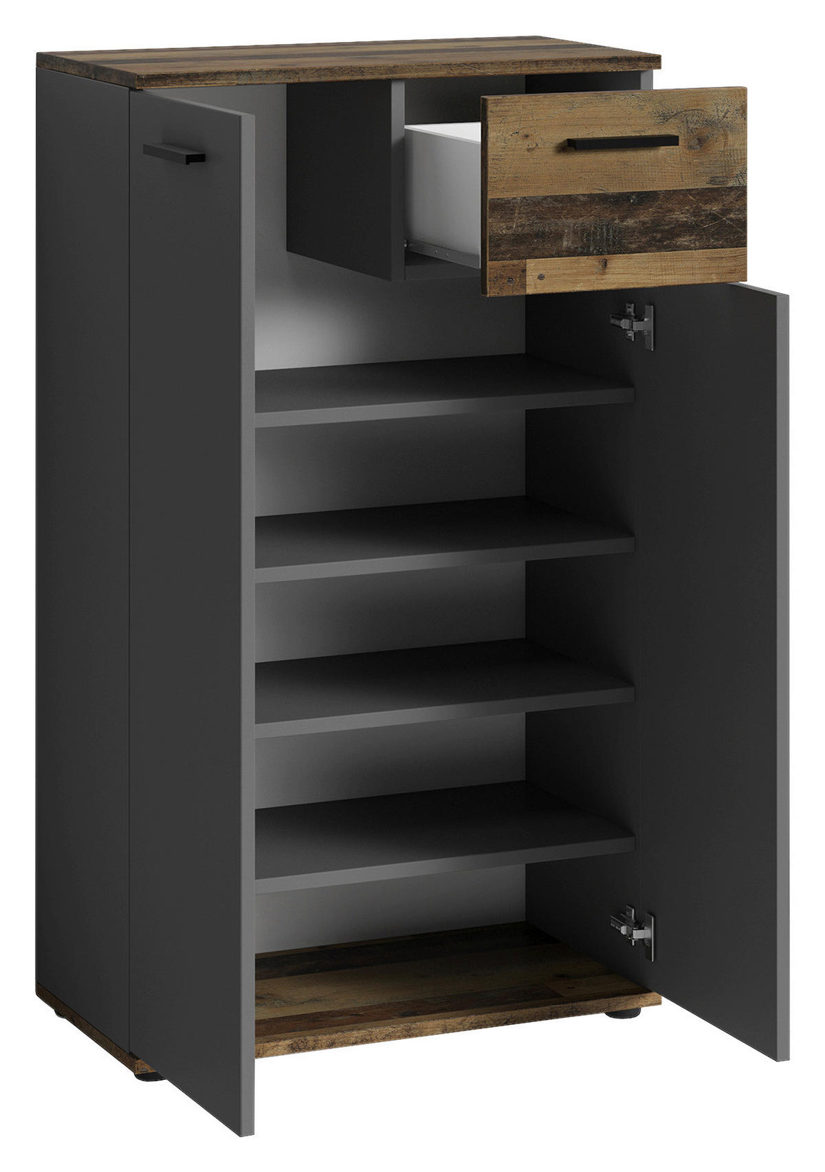 KOMMODE  in 60/102/30 cm  - Alteiche/Anthrazit, LIFESTYLE, Holzwerkstoff/Kunststoff (60/102/30cm) - MID.YOU
