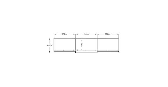 SCHWEBETÜRENSCHRANK 298/222/68 cm 3-türig Weiß, Dunkelgrau - Dunkelgrau/Schwarz, MODERN, Holzwerkstoff/Metall (298/222/68cm) - Moderano