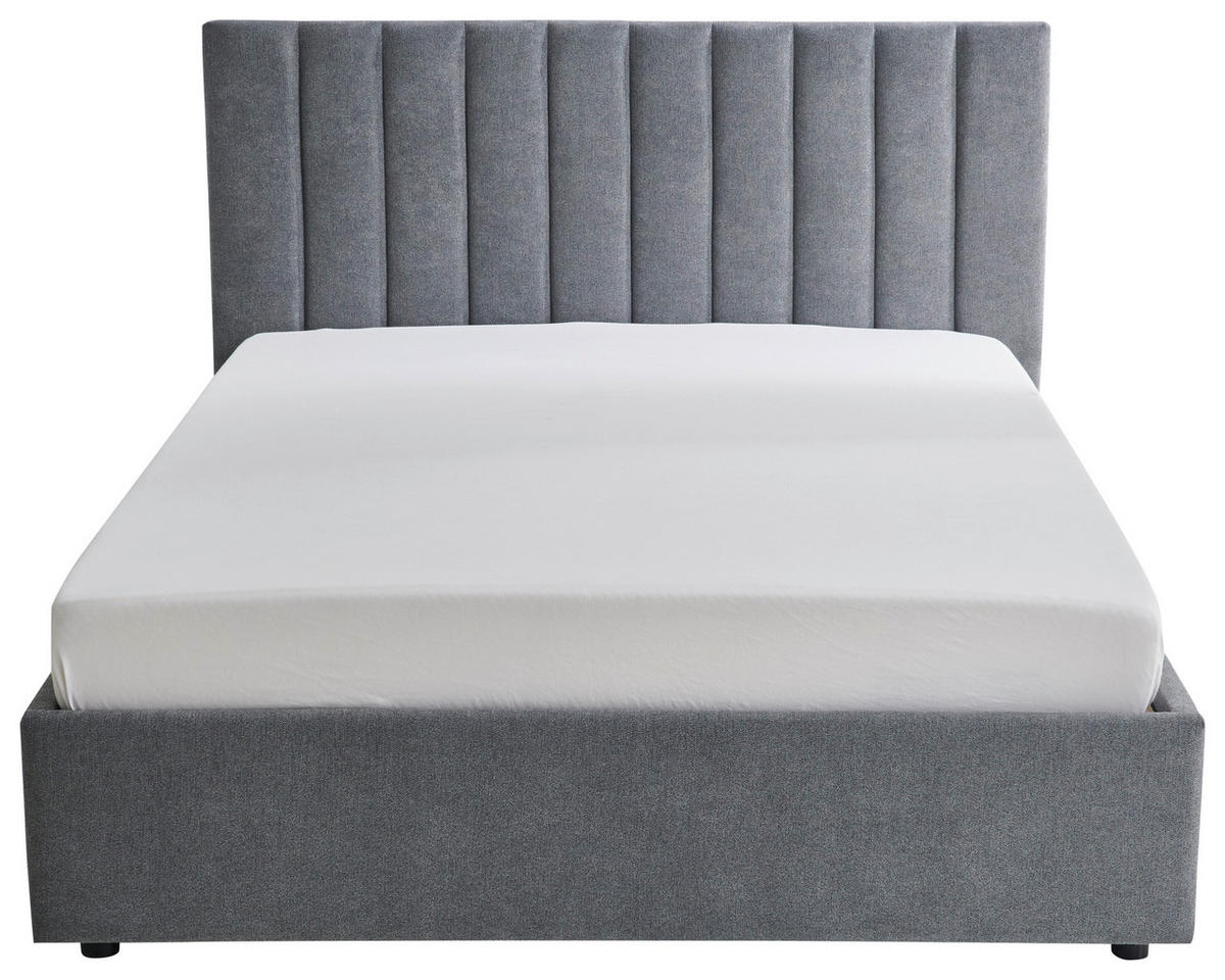 POLSTERBETT 140/200 cm  in Anthrazit  - Anthrazit/Schwarz, Design, Holz/Textil (140/200cm) - Boxxx