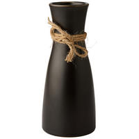 VASE 20  cm  - Schwarz/Naturfarben, Basics, Keramik/Textil (8,5/20cm) - Ambia Home