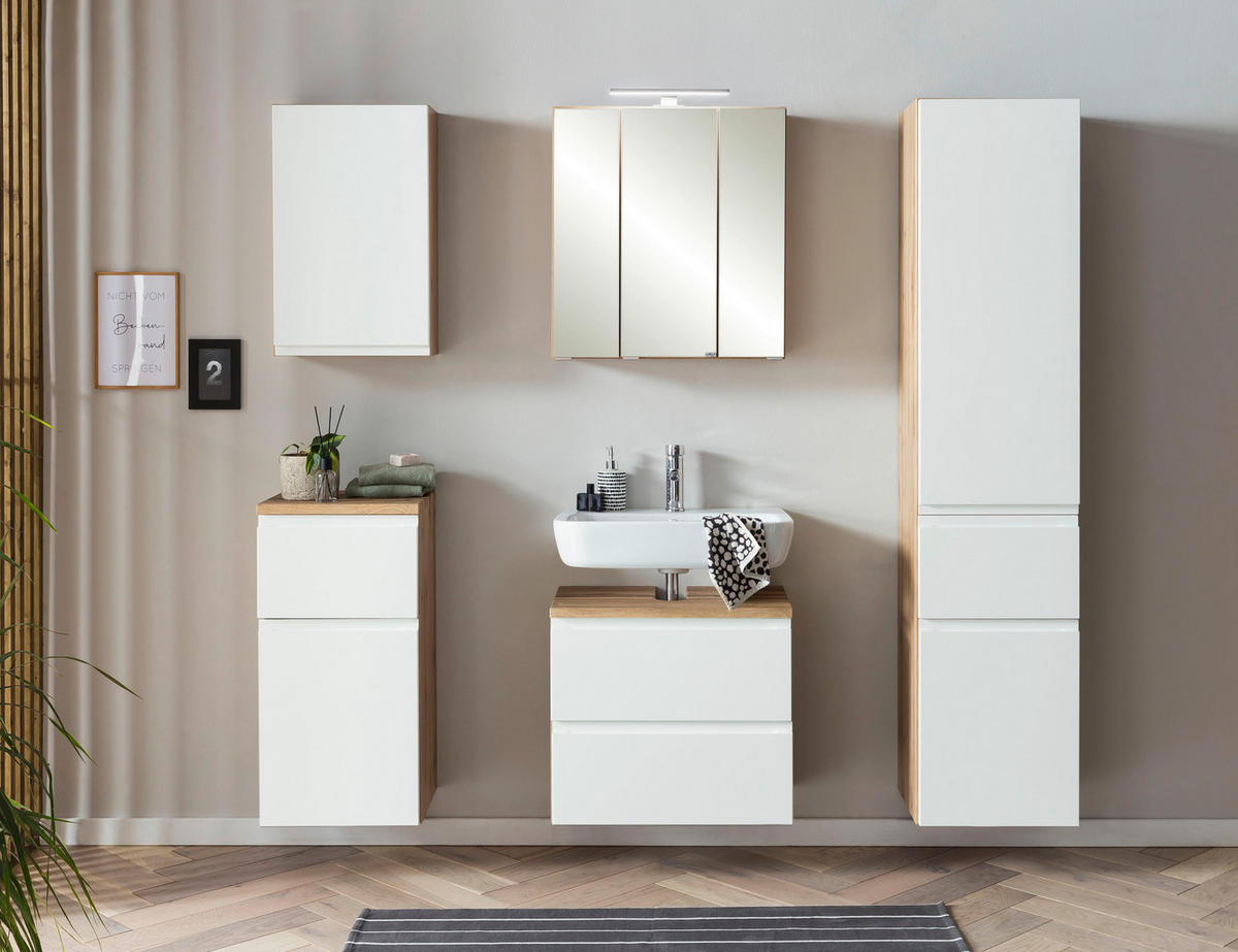HÄNGESCHRANK 40/64/20 cm  - Weiss/Eiche Wotan, Modern, Holzwerkstoff (40/64/20cm) - Held
