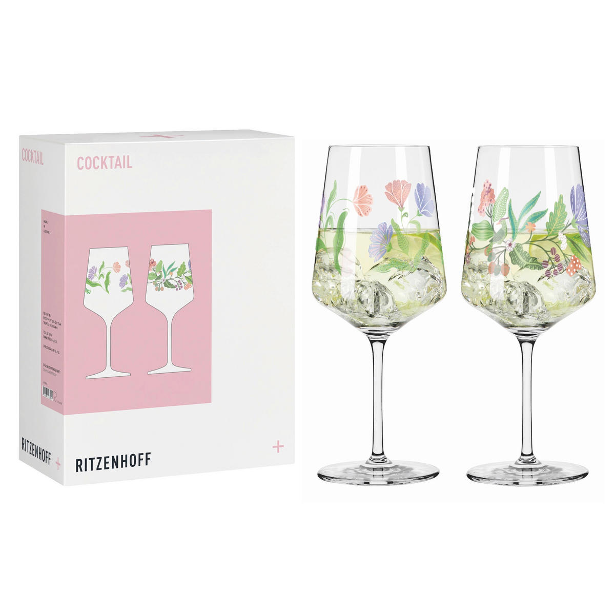 GLÄSERSET Sommersonett 2-teilig  - Pink/Transparent, Basics, Glas (9.3/22.5cm) - Ritzenhoff