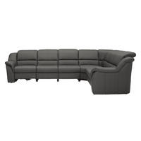 ECKSOFA  in Echtleder Dunkelgrau  324/260 cm  - Chromfarben/Dunkelgrau, KONVENTIONELL, Leder/Kunststoff (324/260cm) - Cantus