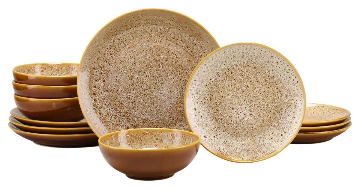 TAFELSERVICE Cognac 12-teilig  - Cognac, Keramik - Creatable