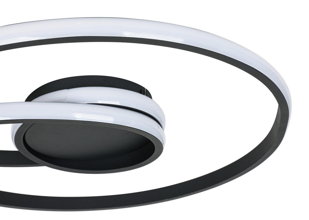 DECKENLEUCHTE 45/8 cm  - Schwarz, Trend, Kunststoff/Metall (45/8cm) - Collett's Monde