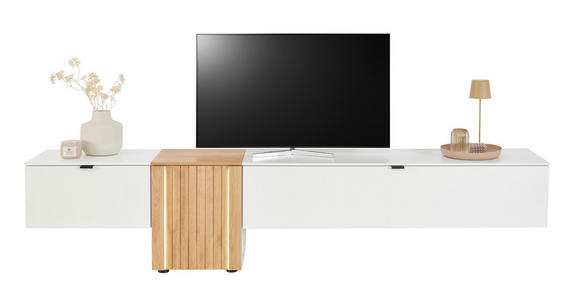 LOWBOARD Weiß, Eichefarben 250/50/42 cm - Eichefarben/Anthrazit, Design, Holz/Holzwerkstoff (250/50/42cm) - Novel