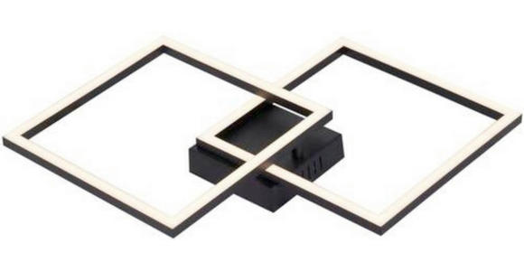 LED-DECKENLEUCHTE Minimal 55,8/39,5/6,7 cm  - Schwarz, Basics, Kunststoff/Metall (55,8/39,5/6,7cm) - Boxxx