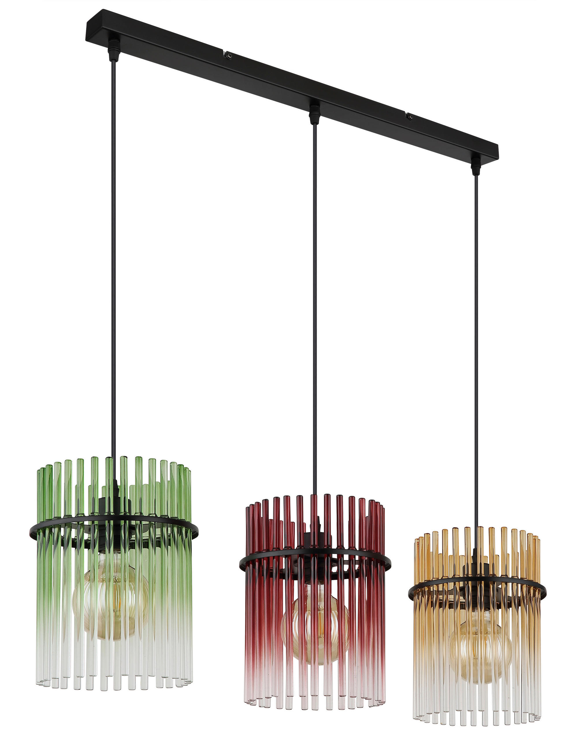 HÄNGELEUCHTE GORLEY 80/20/140 cm   - Brombeere/Schwarz, LIFESTYLE, Glas/Kunststoff (80/20/140cm) - Globo