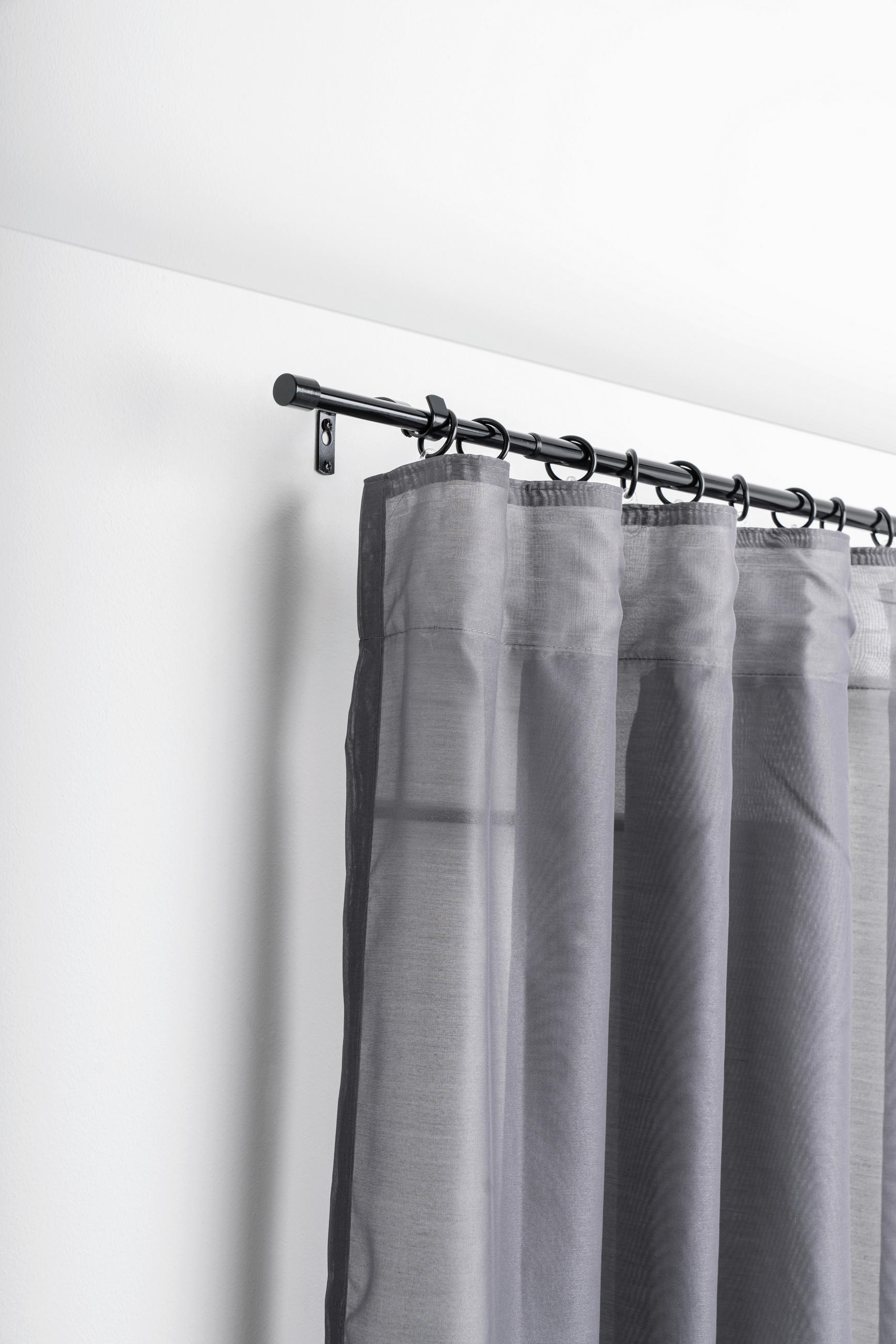 VORHANGSTANGENSET 120-210 cm  - Schwarz, Basics, Metall (120-210cm) - Homeware