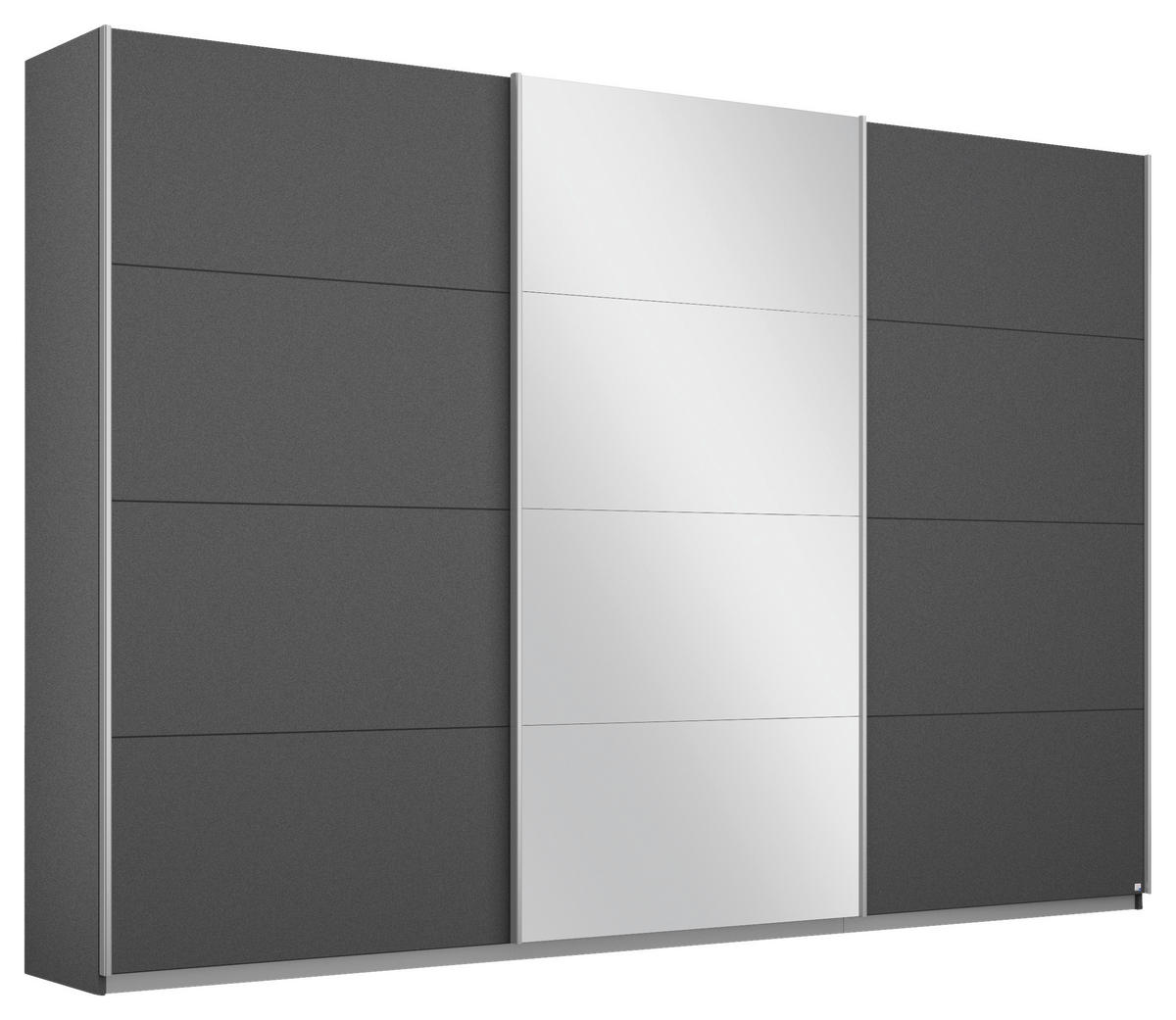 SCHWEBETÜRENSCHRANK 271/230/62 cm 3-türig Grau  - Alufarben/Grau, MODERN, Holzwerkstoff/Metall (271/230/62cm) - Rauch Möbel