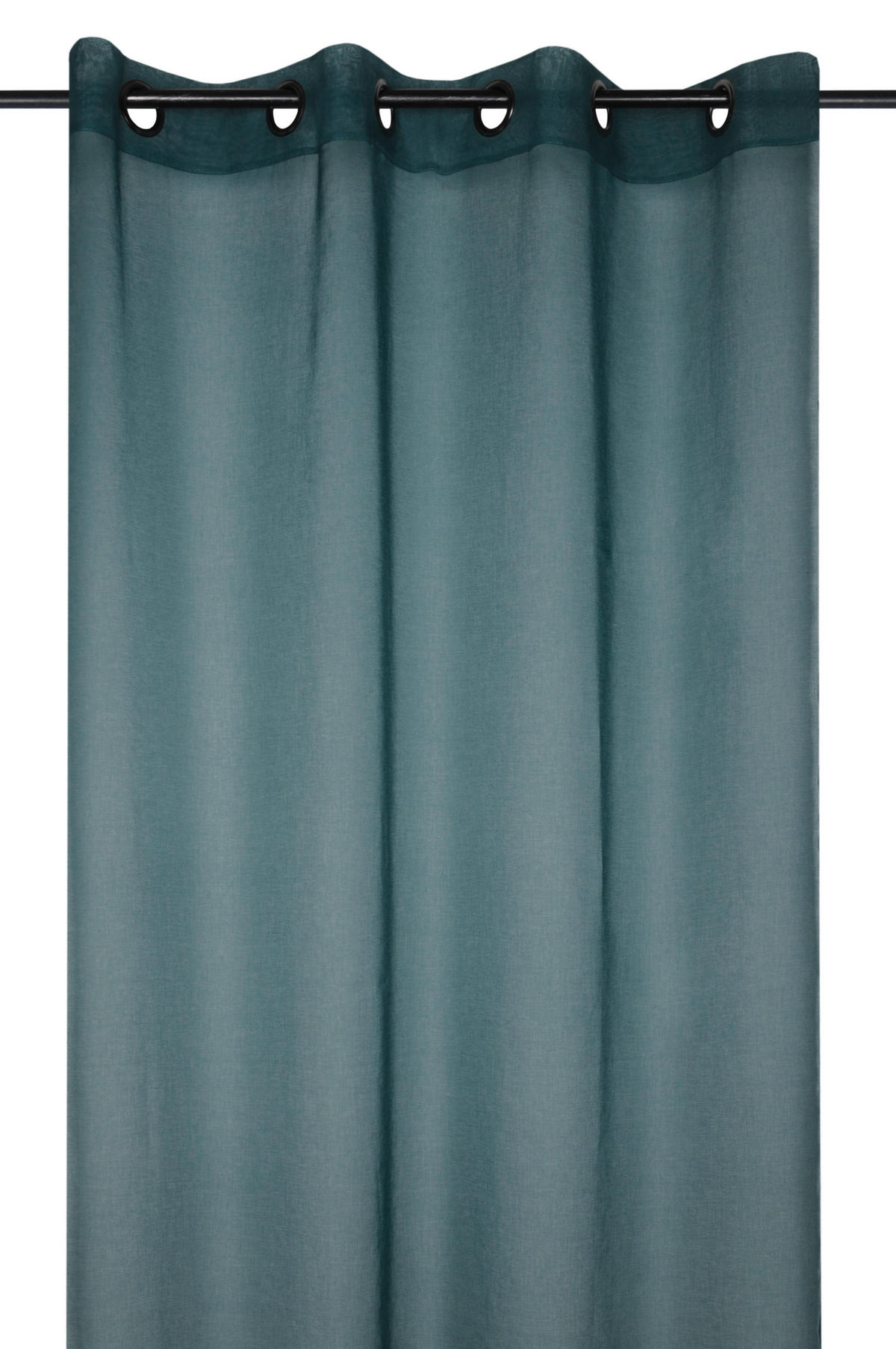 KONČANA ZAVESA  pol prosojno   135/260 cm  - gozdno zelena, Basics, tekstil (135/260cm)