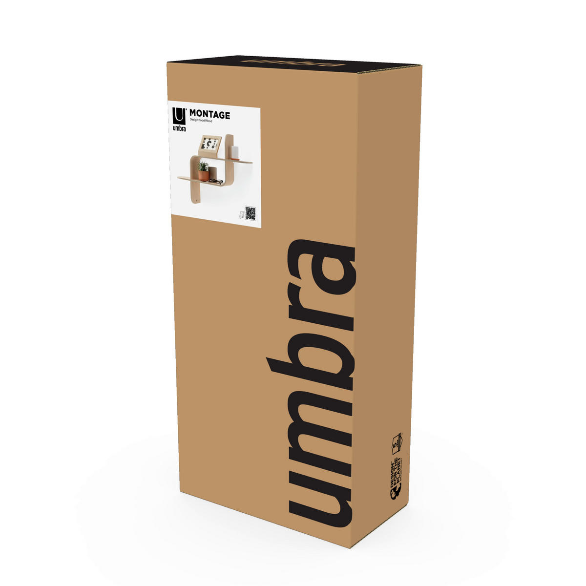 WANDREGAL 15,2/46,9/52,2 cm  - Naturfarben, Design, Holz (15,2/46,9/52,2cm) - Umbra