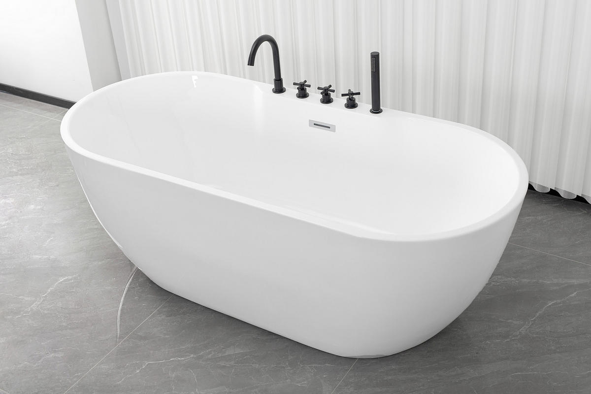 BADEWANNE freistehend  170/75/58 cm  - Weiß, KONVENTIONELL, Kunststoff (170/75/58cm) - Sanotechnik