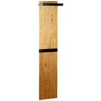 WANDGARDEROBE  in Eiche massiv Schwarz, Eichefarben  - Eichefarben/Schwarz, KONVENTIONELL, Holz/Metall (35/175/25cm)
