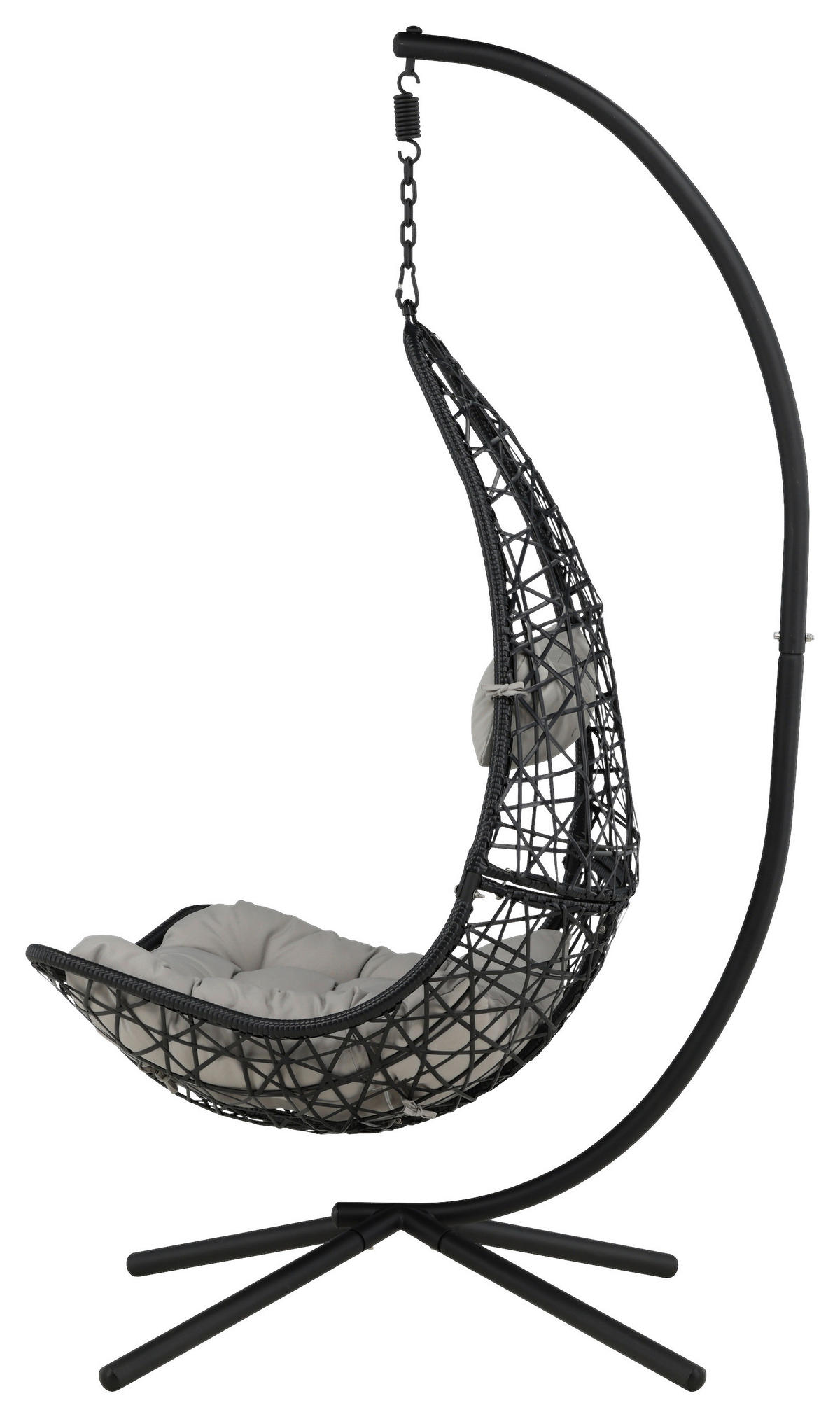 HÄNGFÅTÖLJ   132/205/130 cm  - grå/svart, Klassisk, plast (132/205/130cm) - Gardenson