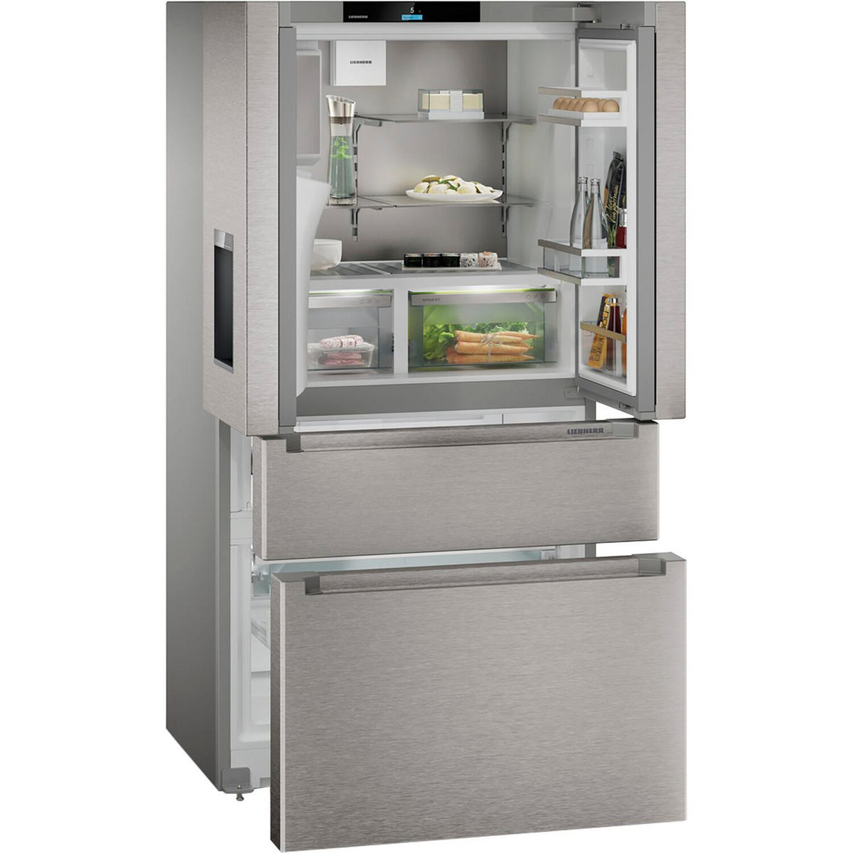 FRENCH-DOOR MBSDDI9528  - Silberfarben, Basics, Glas/Metall (90,6/180,5/74,5cm) - Liebherr