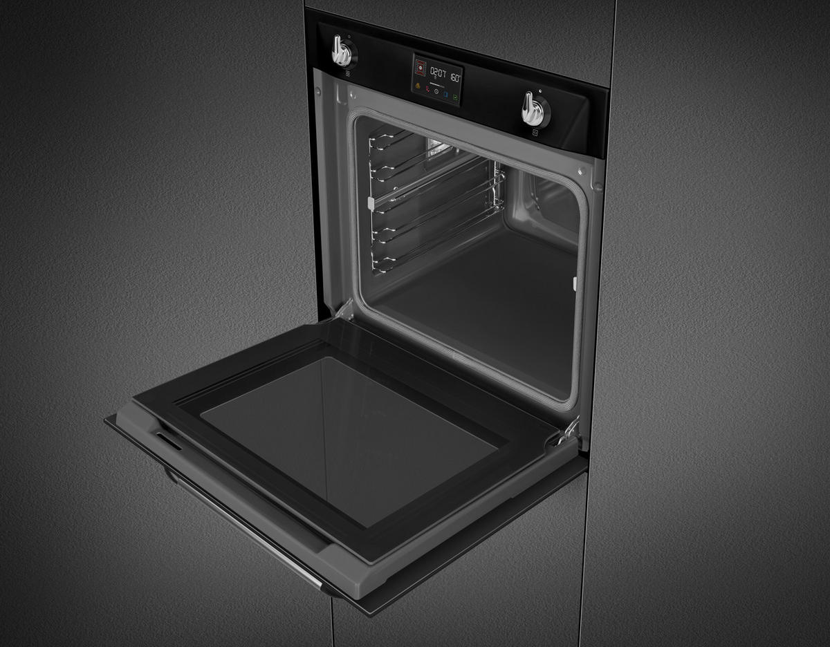 EINBAUBACKOFEN SOP6902S2PN  - Schwarz, Basics, Glas/Metall (59,7/59,2/54,8cm) - SMEG
