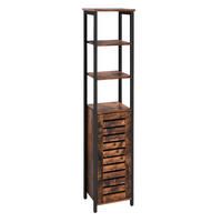 REGÁL, hnědá, černá, uhlíková ocel, 37/167/30 cm - černá/hnědá, Trend, kov/kompozitní dřevo (37/167/30cm) - Boxxx