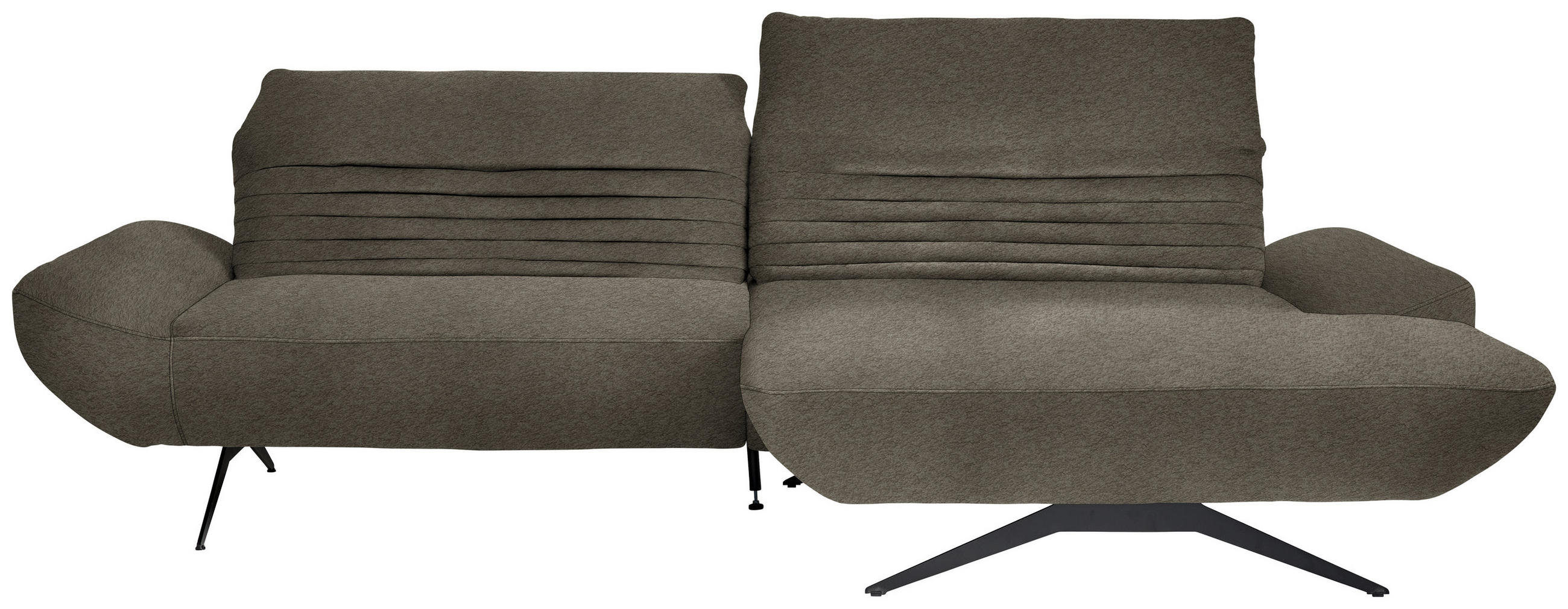 ECKSOFA  in Teddystoff Dunkelbraun  280/170-195 cm  - Dunkelbraun/Schwarz, Design, Textil/Metall (280/170-195cm) - Dieter Knoll