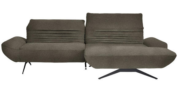 ECKSOFA  in Teddystoff Dunkelbraun  280/170-195 cm  - Dunkelbraun/Schwarz, Design, Textil/Metall (280/170-195cm) - Dieter Knoll